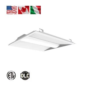 Ceiling Mounted 20w 36w 40w LED Troffer Light ETL/DLC Certified Dimmable 5-Year Warranty 2×2/2x4ft 180 Beam