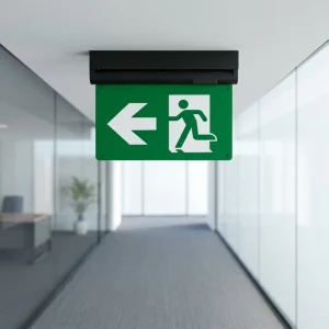 Ceiling Mounted Emergency Exit Sign for Certified Lithium Rechargeable LED Light IP20 Protection 6500K Color Temp