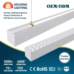 Ceiling Office Pendant Linear Led Batten Light 1.2m 1.5m 30W 60W Dimmable Customized LED Hanging Linear Light Office Mall