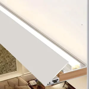 Ceiling Wall Wash Angled Light LED Aluminum Profile Ultra Thin Extrusion Channel for Gypsum Drywall Suspended Ceiling