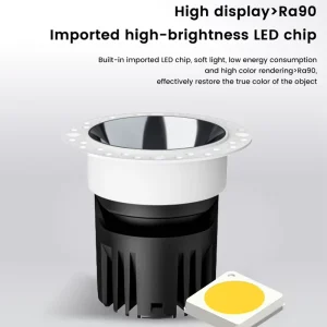 Certification Adjustable for Dimmable Aluminum Modern LED Spotlight 2700K CRI90 CRI80 Ceiling Recessed Downlight