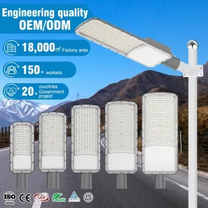 Certified Products IP66 Waterproof Outdoor 50W 100W 150W 200W 300W Parking Lot Urban Road Die Cast Aluminum LED Street Light