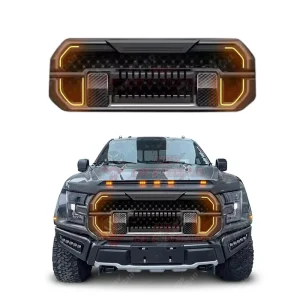 Challenger Model Racing Grille W Turn Signal Lights for Ford F150 F-150 Upgrade Facelift Auto Grill Car Grid
