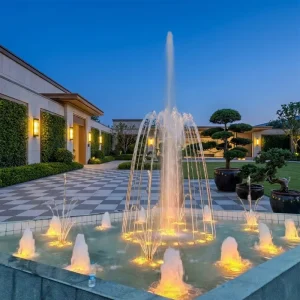 Chaohua Customized Commercial Grade Stainless Steel Pool Fountain Smart Programmed Landscape Water Feature for Building and Mall