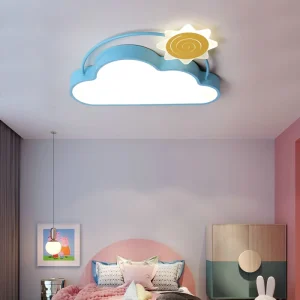Children’s Bedroom Lovely Decoration Lamp Different Cartoon Macaron Ceiling Lamps Creative Changing Dimmable Led Ceiling Light