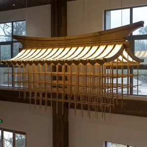 Chinese Architectural Palace Decoration Restaurant Lobby Banquet Art Museum Decoration Showroom Hall Custom LED Chandelier
