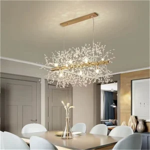 Chinese Light Luxury Villa American Modern Fashion Dining Room Staircase European Style LED Chandelier