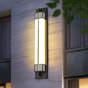 Chinese-style Outdoor Waterproof Stainless Steel Wall Lamp for Villa, Pillar, Courtyard, Canopy, LED Warm White