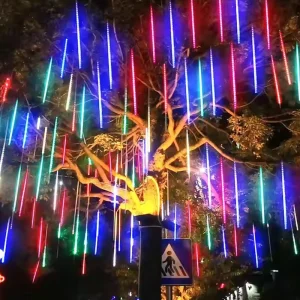 Christmas Decorations Falling Rain Lights Meteor Shower Led Lights Rain Drop Shooting Star Dripping Icicle Lights