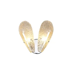 Chrome Handmade Glass Twin Oval Home Wall Lamp Gold Modern Lighting