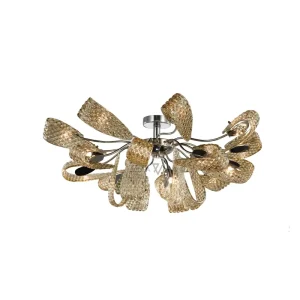 Chrome Modern Handmade Glass Simple Design Ceiling Lamp Light for Family Living Room