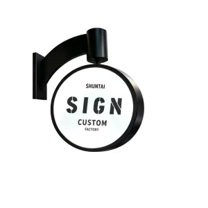 Circular LED Advertising Light Box Sign Wall Mounted Outdoor Storefront Projecting Signboard Custom Logo High Brightness Sign