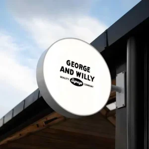 Circular LED Advertising Round Signage Light Box 3D LED Sign Outdoor Acrylic Vacuum Form Sides Rotation Light Box