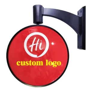 Circular Led Advertising Round Signage Light Box Led Sign Outdoor Acrylic Vacuum Form Ipx5 2 Sides Rotation Light Box