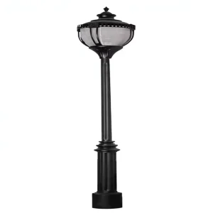 Classic Black Aluminum LED Garden Post Light IP65 Waterproof AC Powered Outdoor Street Lamp for Villa Yard