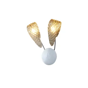 Classic Chrome Handmade Glass Wall Light for Bedroom, Indoor Lighting