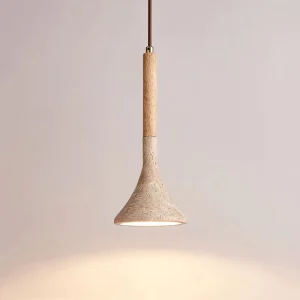 Classic Wabi-sabi Style Travertine Modern Pendant Lamp Decorative Light Lava Stone Chandelier High Ceiling Lamp