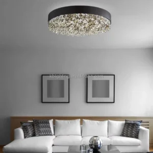 Classical Style Round Ceiling Lights Fixtures Living Room Dining Room and Bedroom Crystal Ceiling Lights