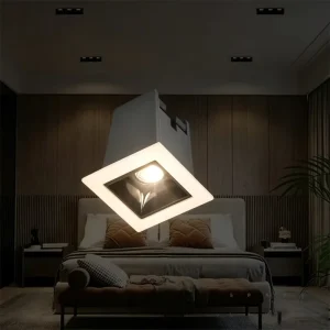 Clean Square Recessed LED Grille Lamp Anti Glare Ceiling Light for Clothing Store Art Gallery Decor