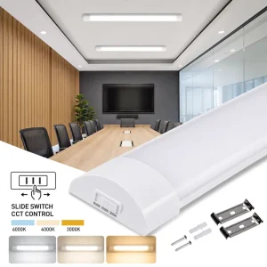 Cleanroom Linear LED Light Batten Fixture 18W 24W 36W 44W PC 3000K 7000K for Bedroom and Office