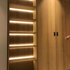 Closet Wardrobe Panel Light LED Aluminum Profile 45 Degree Angle Light Cabinet Bookcase Lighting Extrusion Channel with Diffuser