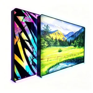 Collapsible LED Fabric Lightbox for Trade Show Exhibition Backdrop Display Wall Signage Stand with Custom Print