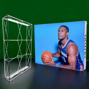 Collapsible Mesh Frame LED Light Box Customizable Double sided Portable Backdrop Wall for Trade Shows Advertising Displays