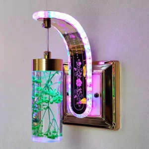 Colorful LED Wall Lamp with Decorative Style Staircase and Flower Column for Home Decoration