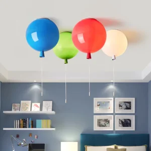 Colorful Modern Plastic Balloon Ceiling Light for Bedroom and Children’s Room Amusement Park Decor LED Chandelier