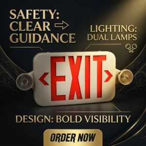 Combo Emergency Exit Light Single Double Face Damp Location USA Market 1.5 Hour Backup Ni Cd Battery