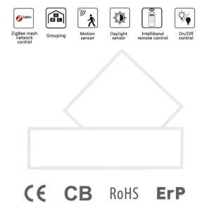 Commercial APP Smart Control LED Panel Light 595*595mm & 1195*595mm Sizes Sensor & Dimmable for Ceiling Surface Mounting