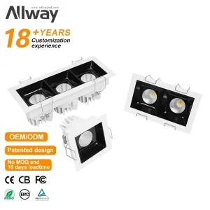 Commercial Anti-Glare COB Aluminum Down Light Indoor Home Office 10W 2*10W 3*10W LED Linear Grille Lamp