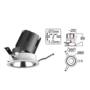 Commercial Anti Glare Recessed LED Spotlight for Clothing Store and Boutique Displays