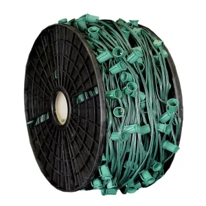 Commercial C7 Xmas LED Lights String Outdoor E12 Holiday Light Sockets Set Spool for Listed 18AWG SPT-1 IP44