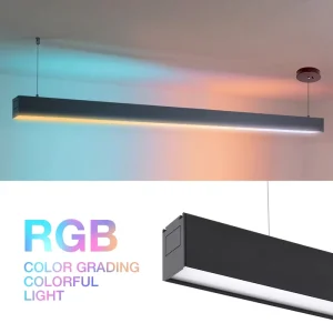Commercial CE ETL Aluminum Smart RGB LED Linear Light Anti Glare Linkable Dimmable 1200Mm Indoor Office Suspended Linear Lamp