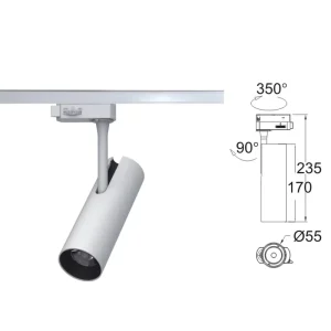 Commercial COB LED Track Lighting Adjustable Beam Angle Spotlight for Clothing Outlet Retail Space Indoor Decoration Lamp