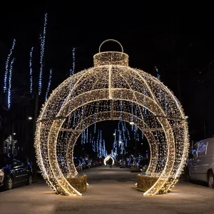 Commercial Christmas Archway Walkway Tunnel 3D Welded Structure LED Motif Light for Public Area Holiday Decor