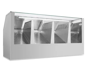 Commercial Cinema Stainless Steel Popcorn Insulation Cabinet LED Lighting Four Grid Heating Machine