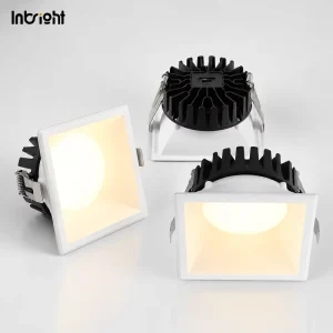 Commercial Dali Dimmable Recessed Led Down Light 20W 42W CCT Square Ceiling Anti Glare Aluminum Downlight