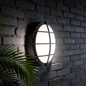 Commercial Die Cast Aluminum Wall-Mounted LED Bulkhead Light IP65 Waterproof Outdoor Tempered Glass Diffuser 120 Degree Beam