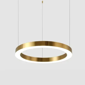 Commercial Engineering Gold Multi Ring LED Pendant Light for High Ceiling Shopping Mall Sales Center Lobby Project Lighting