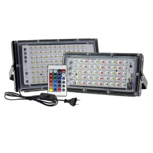 Commercial Floodlight Rgb Outdoor IP65 Waterproof 50W 100W 150W 200W Couleur LED Flood Lights Safety Light Projecteur Lamp