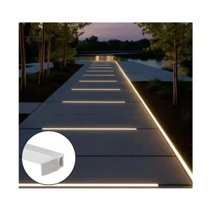 Commercial Floor Recessed LED Aluminum Profile IP65 Waterproof Light Channel for Walkway Staircase Landscape Lighting