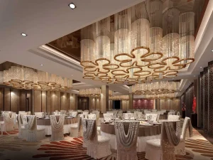Commercial Flower Design Glass Pendant Chandelier Luxury Hospitality Lobby Banquet Ceiling Lighting Project Fixture