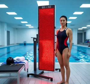Commercial Grade Adjustable Motorized Iron Floor Stand Mobile Wheeled Base 360 Rotation Red Light Therapy (Body Use) SREST-L