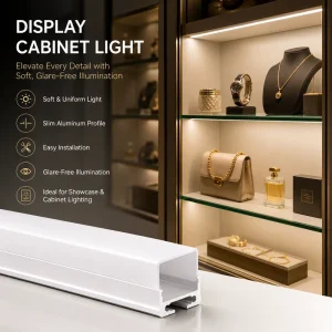 Commercial Grade Extruded Aluminium LED Profile for Retail Showcase Display Counter Interior Lighting Projects