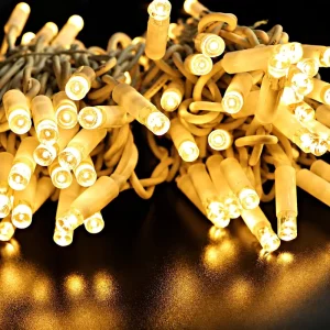 Commercial Grade IP65 Warm White 5m 50 LED Rubber String Lights for Outdoor Christmas Tree Lights Decoration