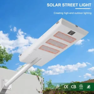 Commercial Grade IP67 LED Solar Street Light with Optical Reflector for Parking Lot Plaza Landscape Lighting