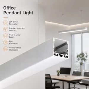Commercial Grade Modern Suspended LED Linear Light Aluminum Profile for Office Building Interior Renovation Projects