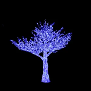 Commercial Grade Outdoor Artificial Cherry Tree LED Light IP65 Realistic Sakura Tree for Plaza Hotel Garden Landscape Decoration